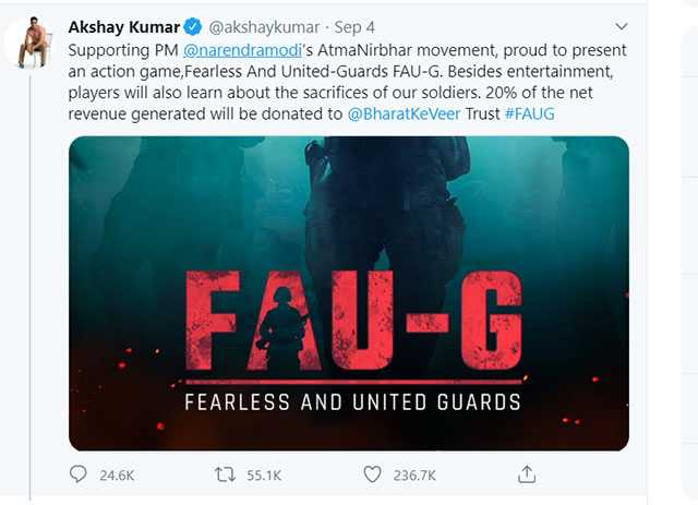 akshey kumar fau g, atma nirbhar bharat, ban chinese apps, fau g indian game, fau g multiplayers action game, faug, indian game, pubg best alternative fau g, self reliant india